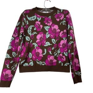 Charter Club Floral Sweater - Pink and Brown